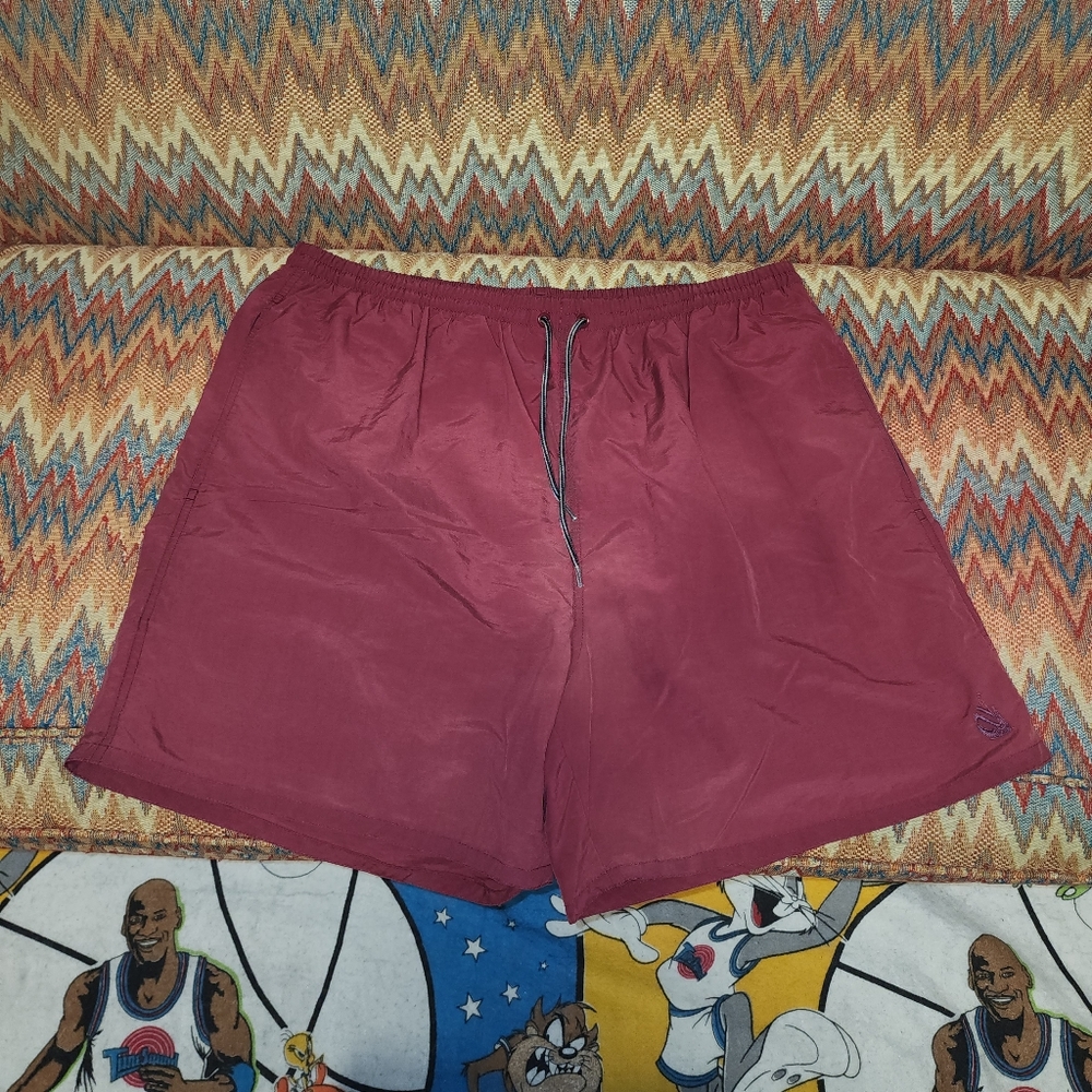 Vintage Burgundy Nautica Swim Trunks Sz XL